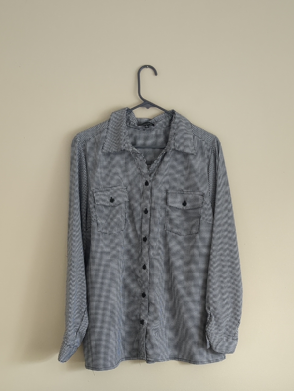 Large Notations Pattern Print Shirt Top Black And White Button Up
